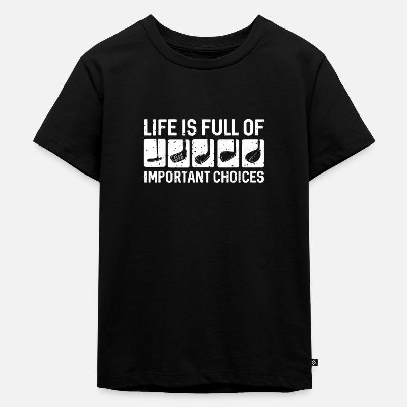 Golfschläger Golf gag Lustiger Spruch - Kinder Premium Bio T-Shirt - Schwarz