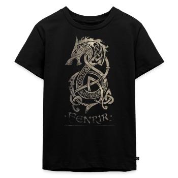 Fenrir Wolf Celtic Tribal Valhalla - T-shirt Premium bio Enfant - noir - Devant - Mikhail (115cm)