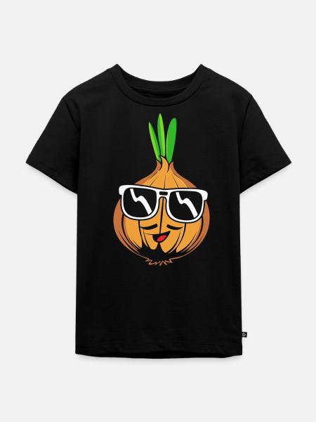 Zwiebel - Kinder Premium Bio T-Shirt - Schwarz
