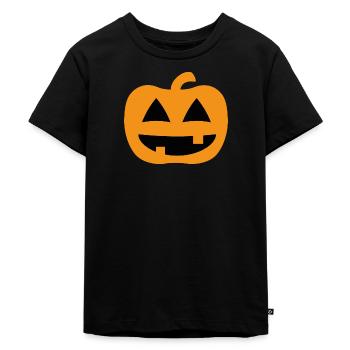 Pumpkin face Halloween - Kids Premium Organic T-Shirt - black - Front - Mikhail (115cm)