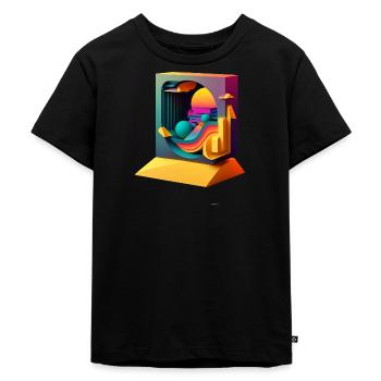 3D - Kinder Premium Bio T-Shirt - Schwarz - Vorne - Mikhail (115cm)