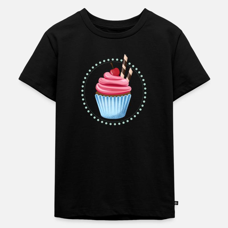 Kirsch Cupcake - Kinder Premium Bio T-Shirt - Schwarz