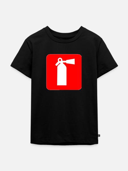 Feuerlöscher - Kinder Premium Bio T-Shirt - Schwarz