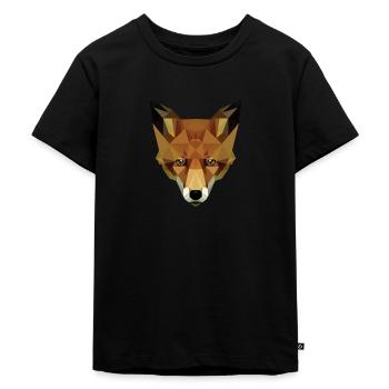 Low Poly Fuchs - Kinder Premium Bio T-Shirt - Schwarz - Vorne - Mikhail (115cm)