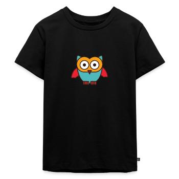 Owls Design - Hibou mignon - T-shirt Premium bio Enfant - noir - Devant - Mikhail (115cm)