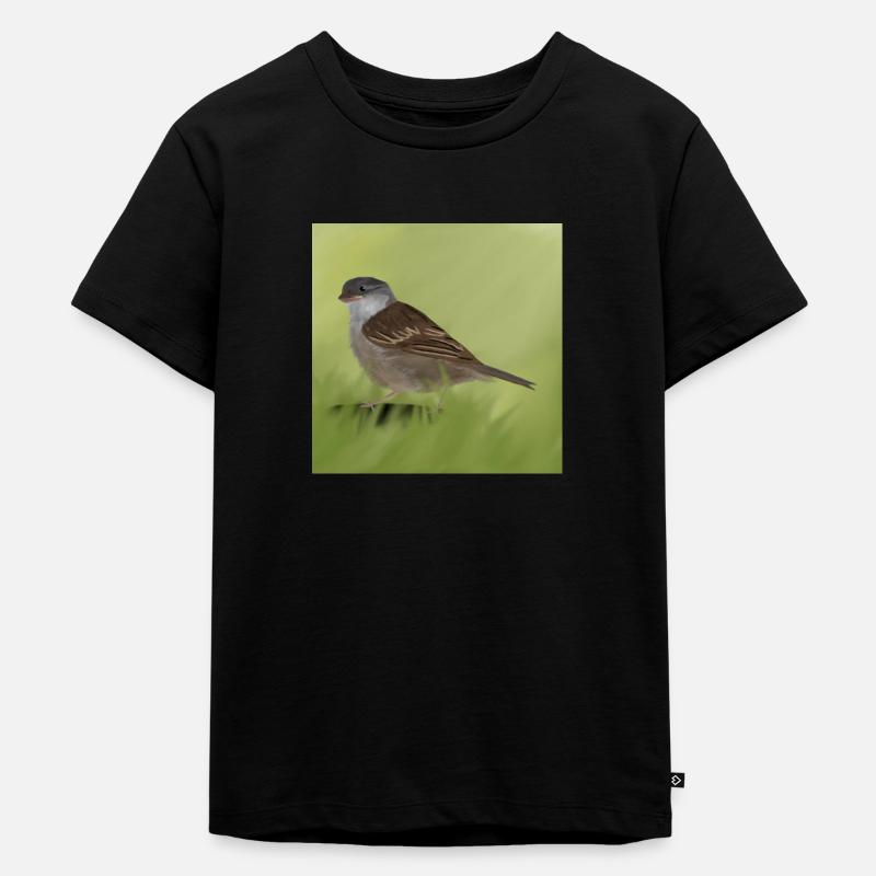 Spatz - Kinder Premium Bio T-Shirt - Schwarz