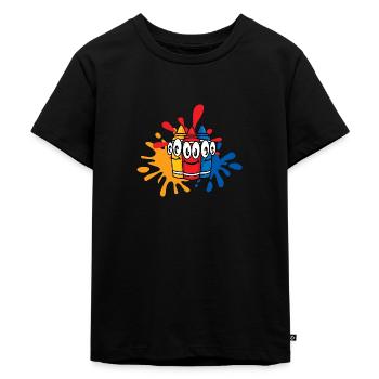 Stylos colorés avec des touches de couleur - T-shirt Premium bio Enfant - noir - Devant - Mikhail (115cm)