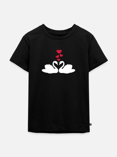 Schwan - Kinder Premium Bio T-Shirt - Schwarz