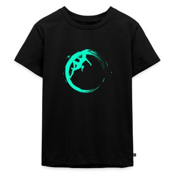 boulderer - Kinder Premium Bio T-Shirt - Schwarz - Vorne - Mikhail (115cm)