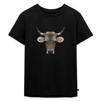 Allgäuer Kuh - Kinder Premium Bio T-Shirt - Schwarz - Vorne - Mikhail (115cm)