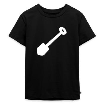 Schaufel bzw. Schippe für Kinder - Kinder Premium Bio T-Shirt - Schwarz - Vorne - Mikhail (115cm)