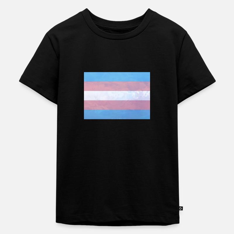 Drapeau de la fierté trans - T-shirt Premium bio Enfant - noir