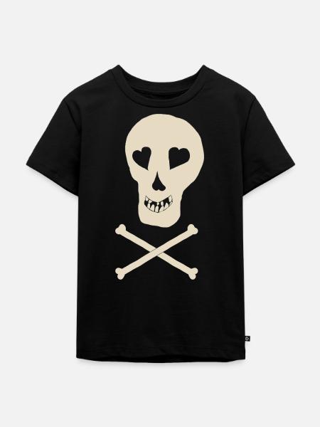 Skull mit Knochen - Kinder Premium Bio T-Shirt - Schwarz