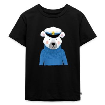Seebär - Kinder Premium Bio T-Shirt - Schwarz - Vorne - Mikhail (115cm)