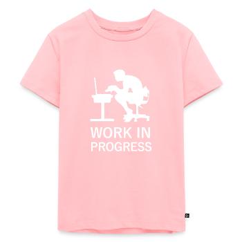 Work in Progress - T-shirt Premium bio Enfant - rose - Devant - AI Model Kid Female (0cm)