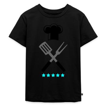 cuisine couverts 5 étoiles - T-shirt Premium bio Enfant - noir - Devant - Mikhail (115cm)