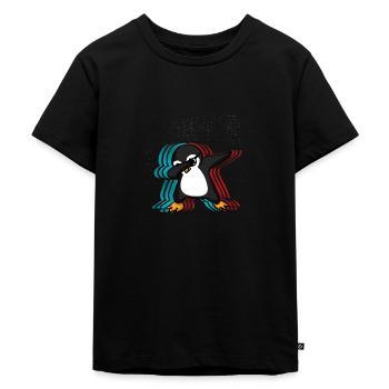Dabbing Pinguin / Cooler Pinguin - Kinder Premium Bio T-Shirt - Schwarz - Vorne - Mikhail (115cm)