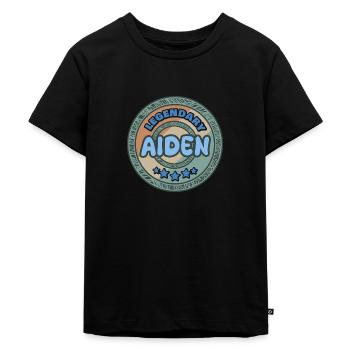 Geschenk für Aiden - Kinder Premium Bio T-Shirt - Schwarz - Vorne - Mikhail (115cm)