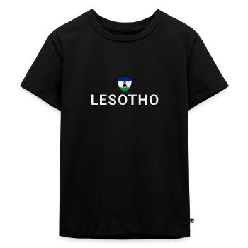 Lesotho - Kinder Premium Bio T-Shirt - Schwarz - Vorne - Mikhail (115cm)