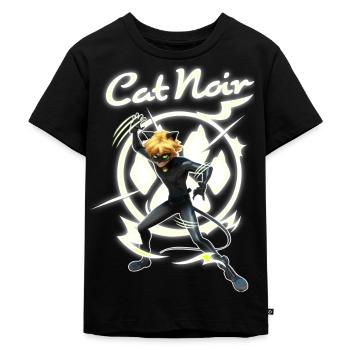 Miraculous Cat Noir Adrien Superheld - Kinder Premium Bio T-Shirt - Schwarz - Vorne - Mikhail (115cm)