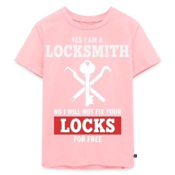 Humor Schlosser repariert keine Schlösser - Kinder Premium Bio T-Shirt - Rosa - Vorne - AI Model Kid Female (0cm)