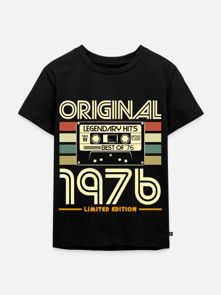 Originalkassette von 1976 - Kinder Premium Bio T-Shirt - Schwarz