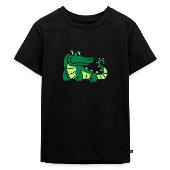 Krokodil - Kinder Premium Bio T-Shirt - Schwarz - Vorne - Mikhail (115cm)
