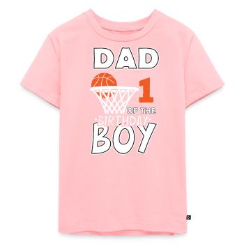 Dad of the 1st basketball basketball of 1 years 1 - Kids Premium Organic T-Shirt - rose - Front - AI Model Kid Female (0cm)