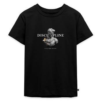 Disziplin Griechische Statue – It All Will Pay Off - Kinder Premium Bio T-Shirt - Schwarz - Vorne - Mikhail (115cm)