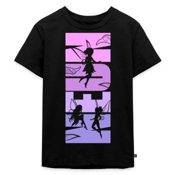 Feen 9. Geburtstag 9 Jahre alt Mädchen Fee - Kinder Premium Bio T-Shirt - Schwarz - Vorne - Mikhail (115cm)