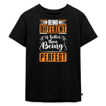 Unique rainbow individual different - Kids Premium Organic T-Shirt - black - Front - Mikhail (115cm)
