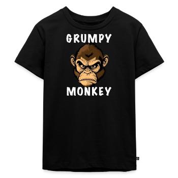 GRUMPY MONKEY - Kids Premium Organic T-Shirt - black - Front - Mikhail (115cm)