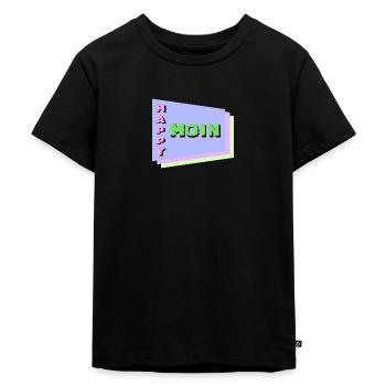 MOIN MOIN es heißt einfach nur Happy Moin ! - Kinder Premium Bio T-Shirt - Schwarz - Vorne - Mikhail (115cm)