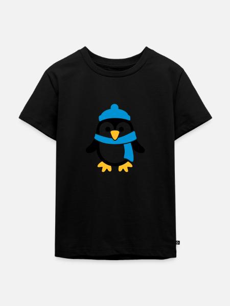 Pinguin - Kinder Premium Bio T-Shirt - Schwarz