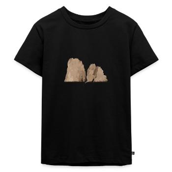 Steine / Felsen - Kinder Premium Bio T-Shirt - Schwarz - Vorne - Mikhail (115cm)