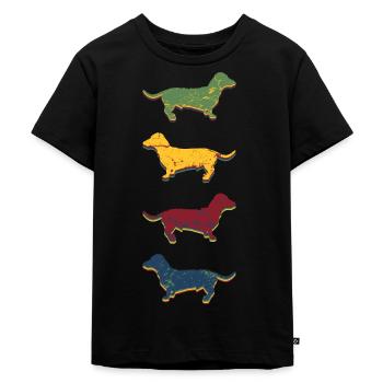 DACHSHUND SHORTHAIRED DACHSHUND - Kids Premium Organic T-Shirt - black - Front - Mikhail (115cm)