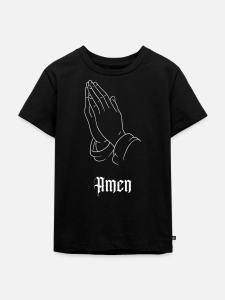 Betende Hände im Gothic-Stil - Kinder Premium Bio T-Shirt - Schwarz