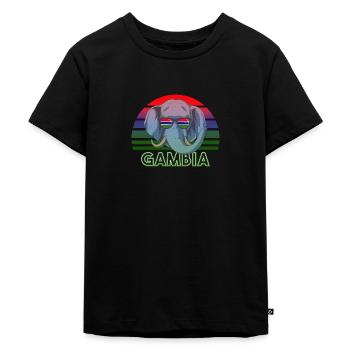 Gambia - Kinder Premium Bio T-Shirt - Schwarz - Vorne - Mikhail (115cm)