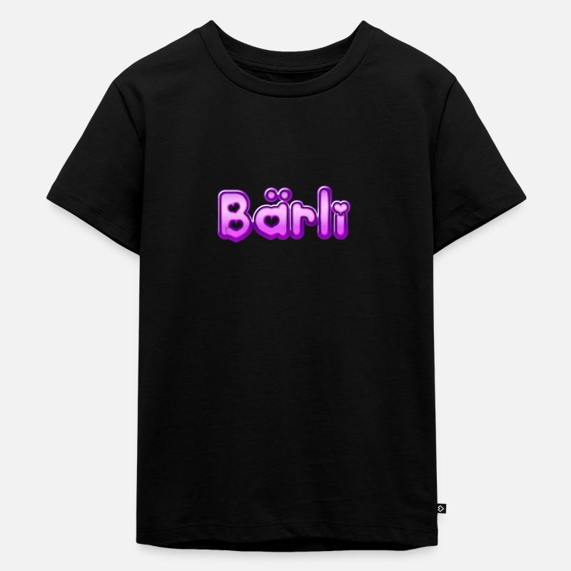 Text Bärli - Kinder Premium Bio T-Shirt - Schwarz