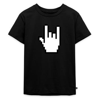 Handzeichen Metal - Kinder Premium Bio T-Shirt - Schwarz - Vorne - Mikhail (115cm)