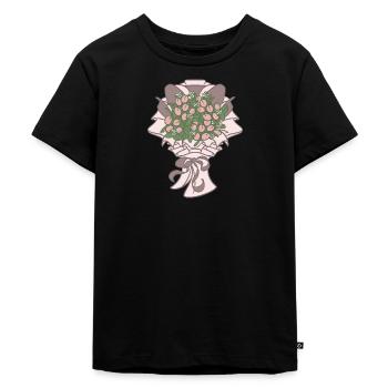 Beau bouquet de fleurs - T-shirt Premium bio Enfant - noir - Devant - Mikhail (115cm)