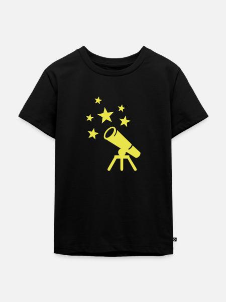 Teleskop - Kinder Premium Bio T-Shirt - Schwarz
