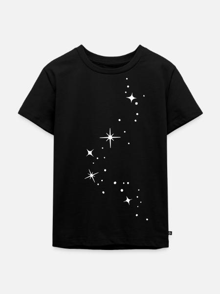 Glitzersterne Glitzer Sterne Sternenhimmel - Kinder Premium Bio T-Shirt - Schwarz