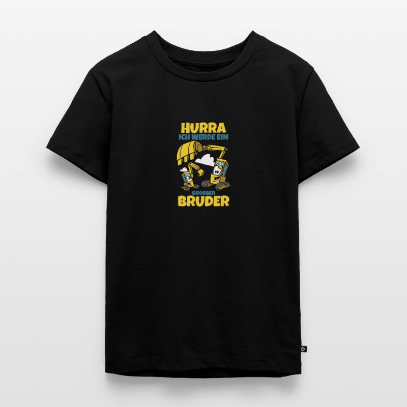 Werdender Bruder Geschenk Ich werde Bruder Bagger Kinder Premium Bio T-Shirt