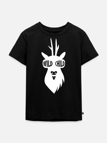 Wilder Reh-Boy mit Sonnenbrille - weiß - Kinder Premium Bio T-Shirt - Schwarz