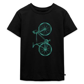 Fahrrad - Kinder Premium Bio T-Shirt - Schwarz - Vorne - Mikhail (115cm)
