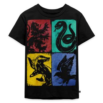 Harry Potter Maisons Poudlard - T-shirt Premium bio Enfant - noir - Devant - Mikhail (115cm)