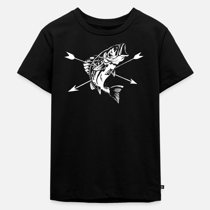 Bogen Angeln - Kinder Premium Bio T-Shirt - Schwarz