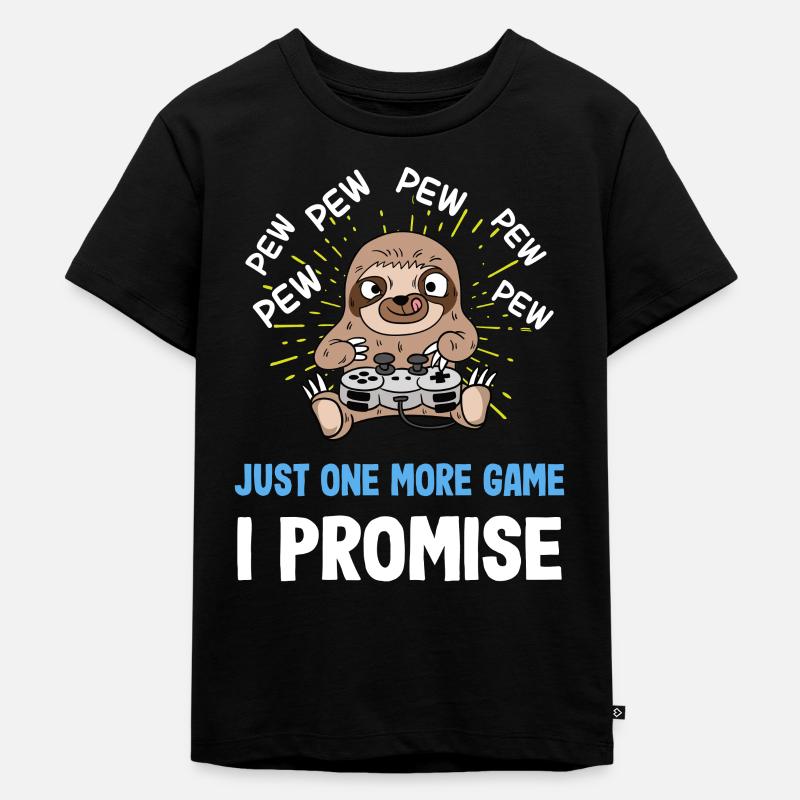 Gamer Sloth Gaming-Design - Kinder Premium Bio T-Shirt - Schwarz