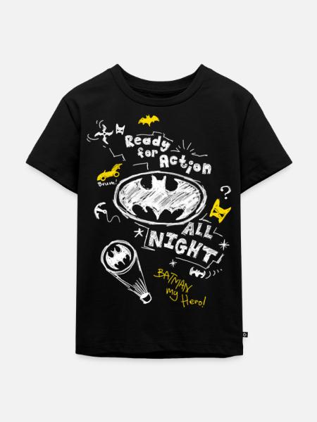 Batman Ready For Action - Kinder Premium Bio T-Shirt - Schwarz
